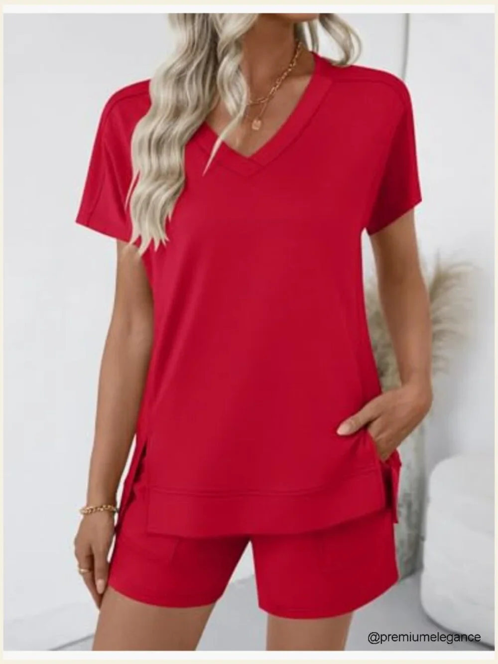2 Piece Short Sets for Women Trendy Lounge Outfits Short Sleeve Matching Sets